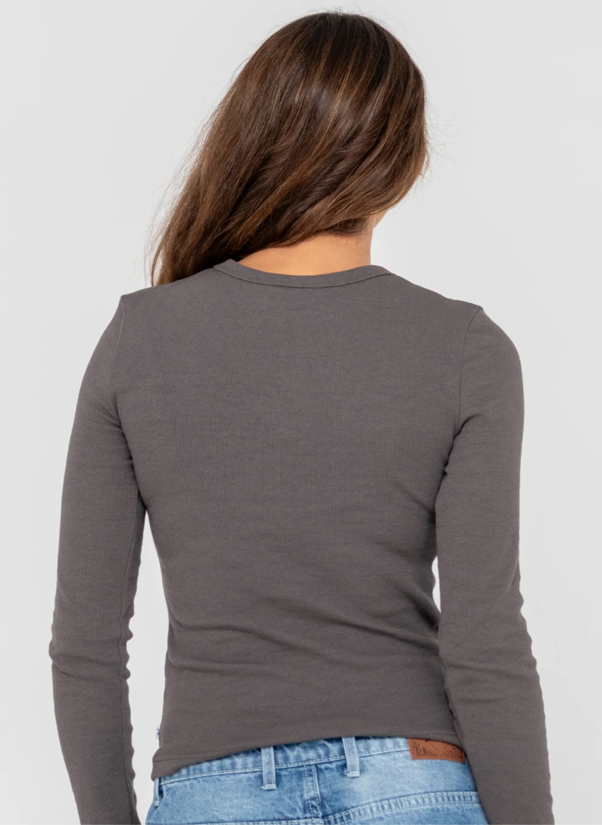 Rusty essentials ribbed long sleeve tee