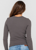 Rusty essentials ribbed long sleeve tee