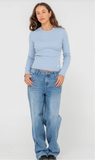 Rusty essentials ribbed long sleeve tee