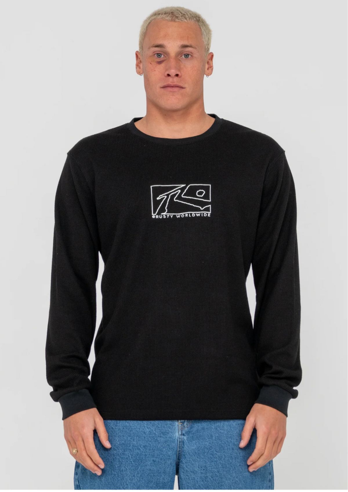 Boxed Out Waffle Long Sleeve Tee