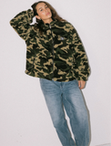 Camo Zip Through Sherpa Fleece