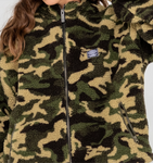Camo Zip Through Sherpa Fleece