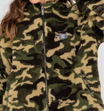 Camo Zip Through Sherpa Fleece