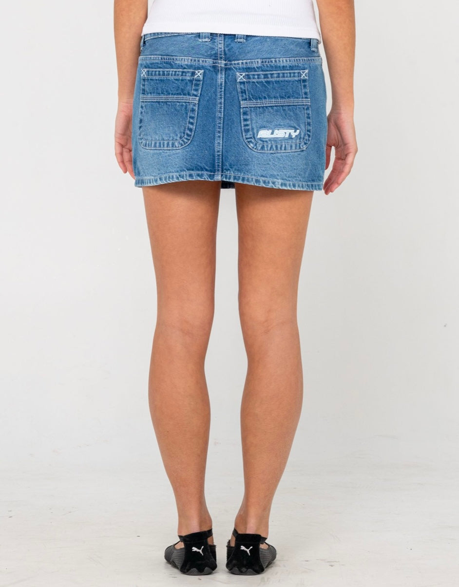 Flip mommy low rise mini denim skirt