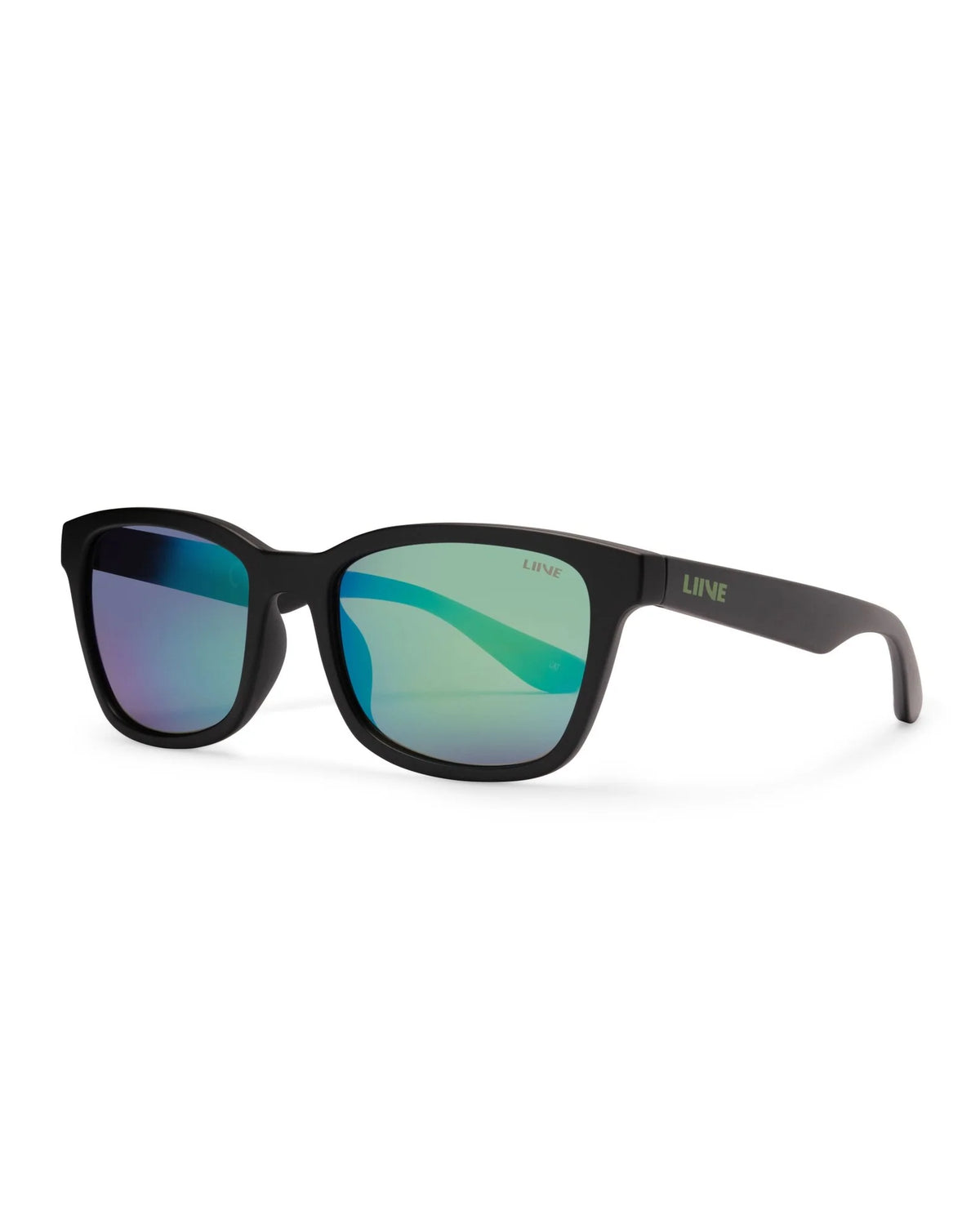 ALVIN.  Matte Black/Green Mirror