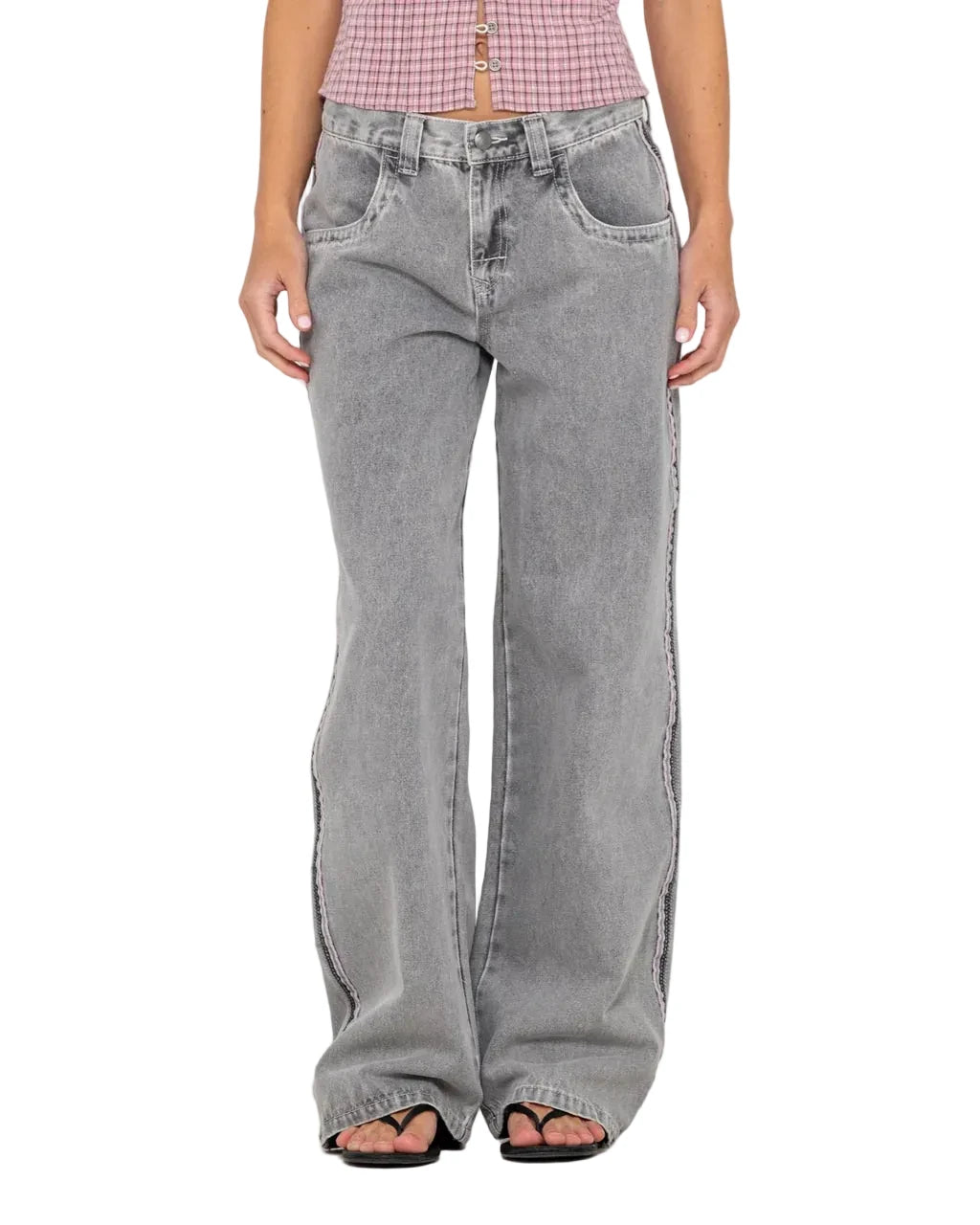Flip Mommy Low-Rise Wide Jeans