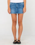 Flip mommy low rise mini denim skirt