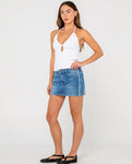 Flip mommy low rise mini denim skirt