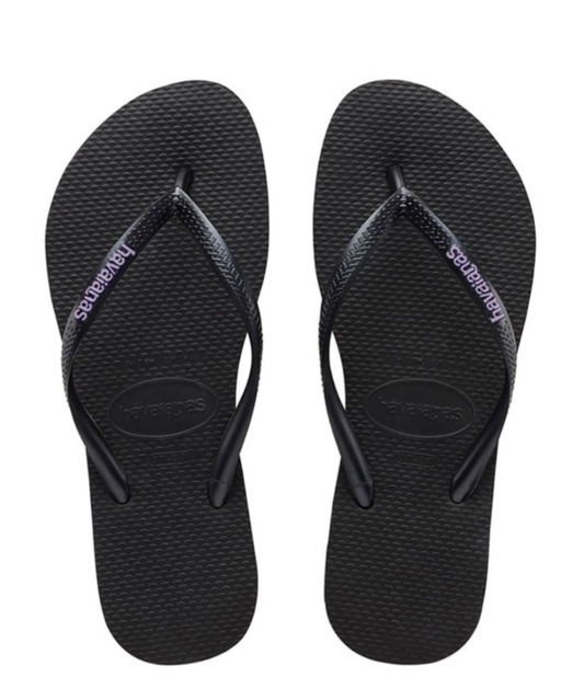 Kids - Slim Rubber Logo Black/Lilac