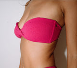 Sandalwood twist bandeau bikini top