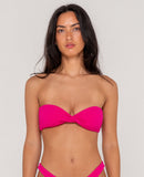 Sandalwood twist bandeau bikini top