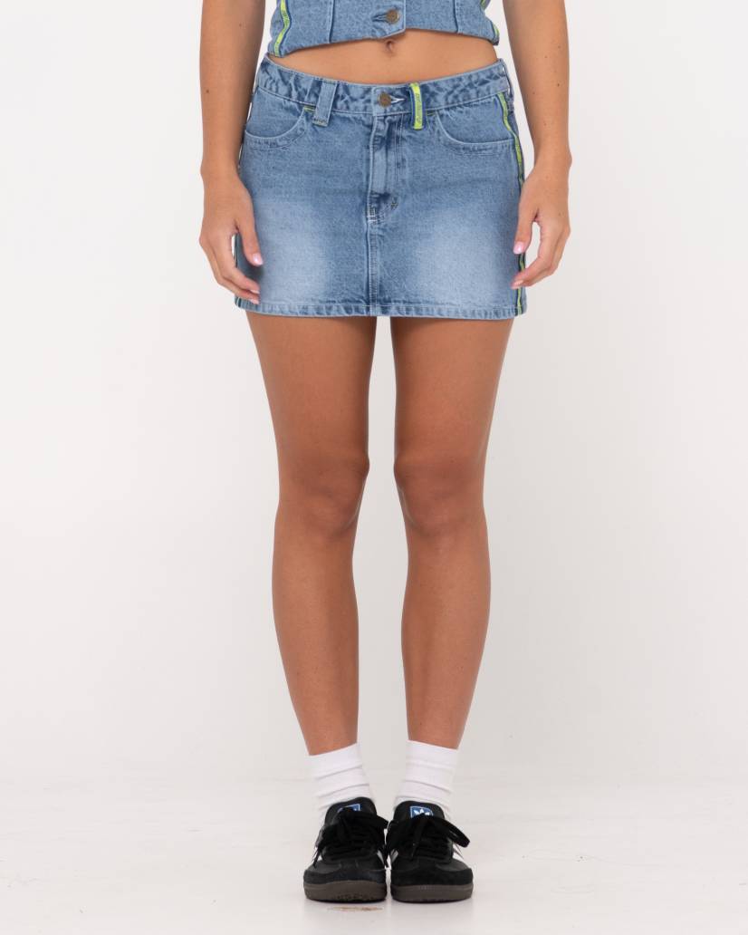 Flip mommy low rise mini denim skirt