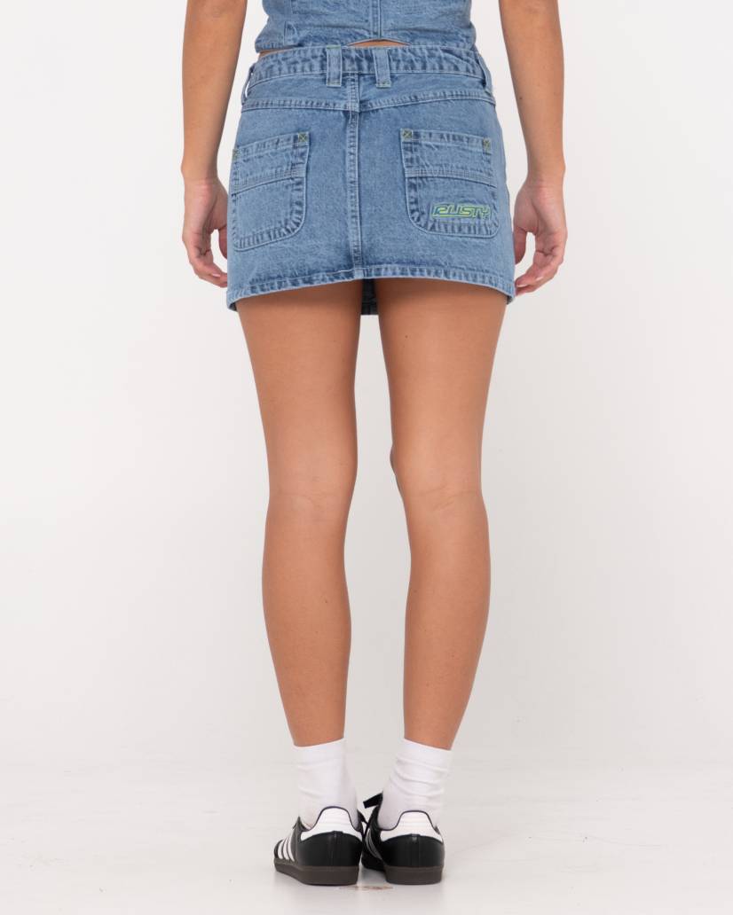 Flip mommy low rise mini denim skirt