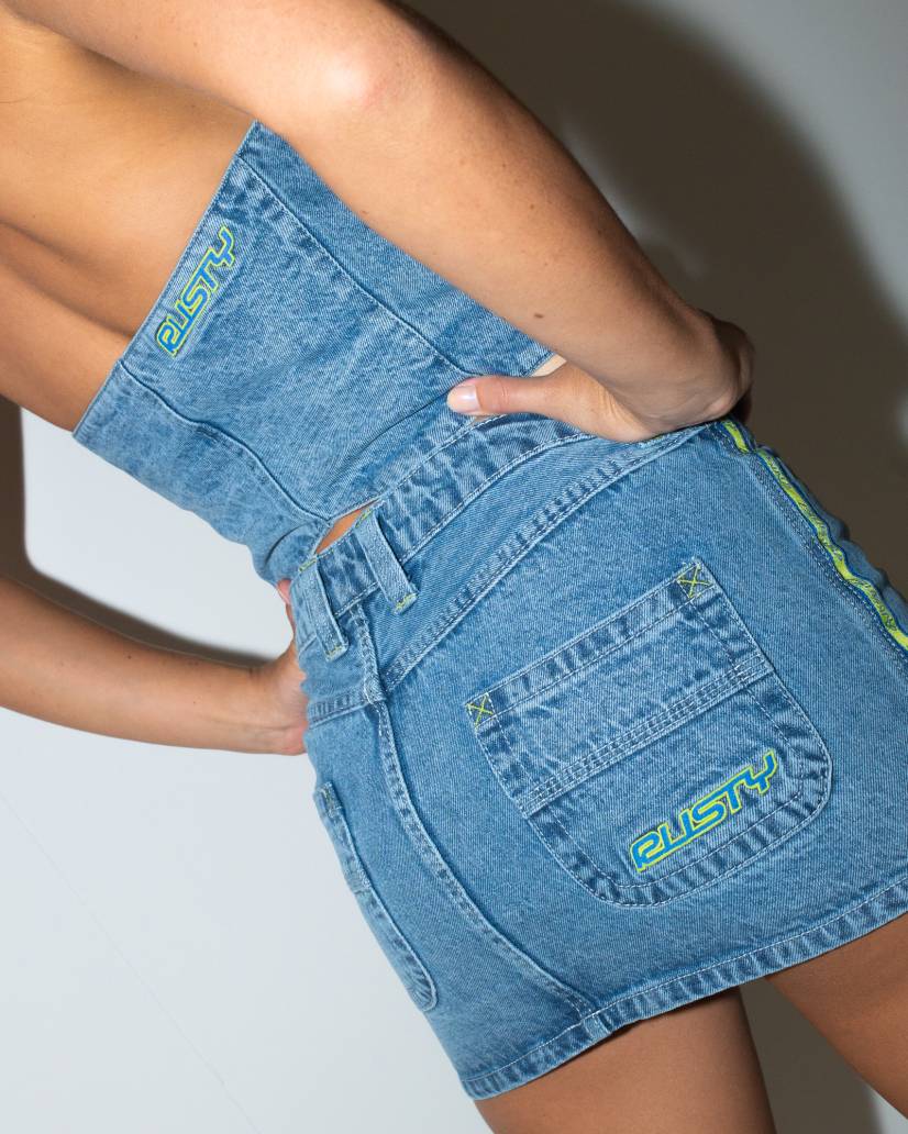 Flip mommy low rise mini denim skirt