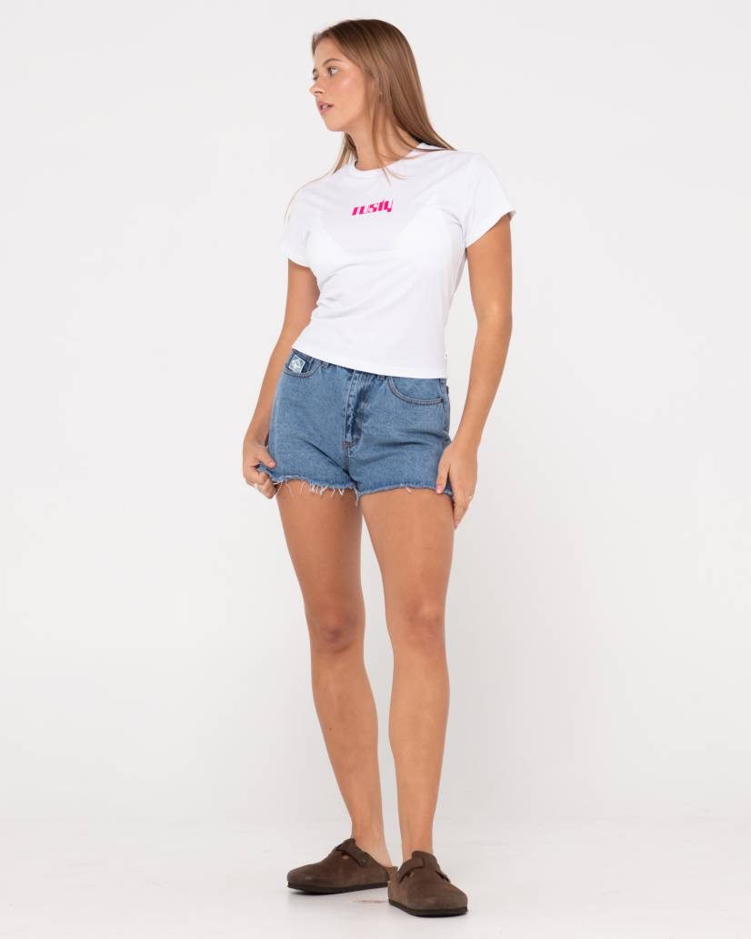 Penny kick flare denim short