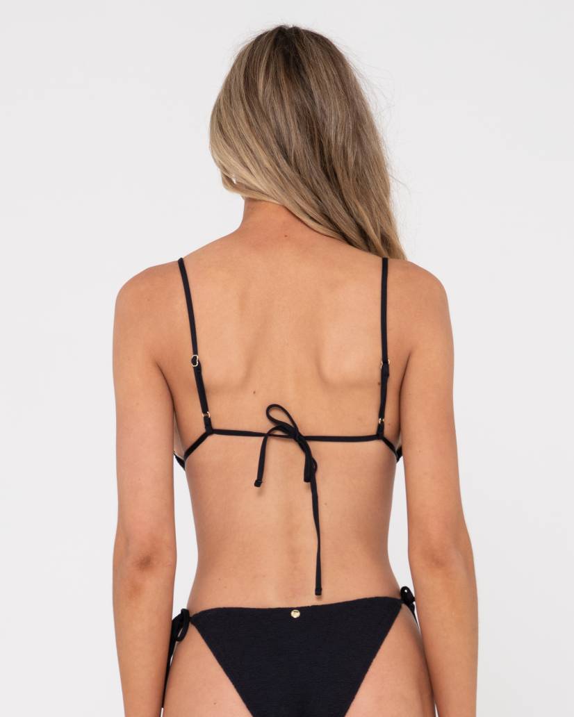 Sandalwood slick triangle bikini top