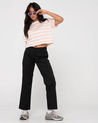 Camila stripe relaxed crop tee