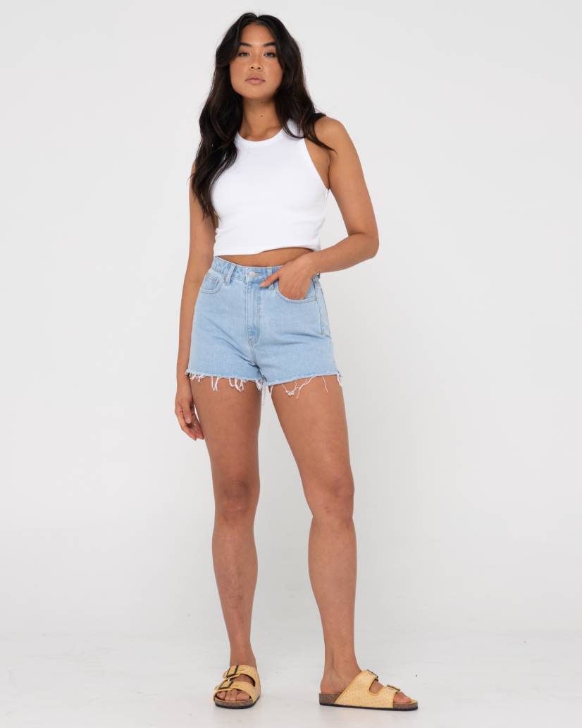 Penny kick flare denim short