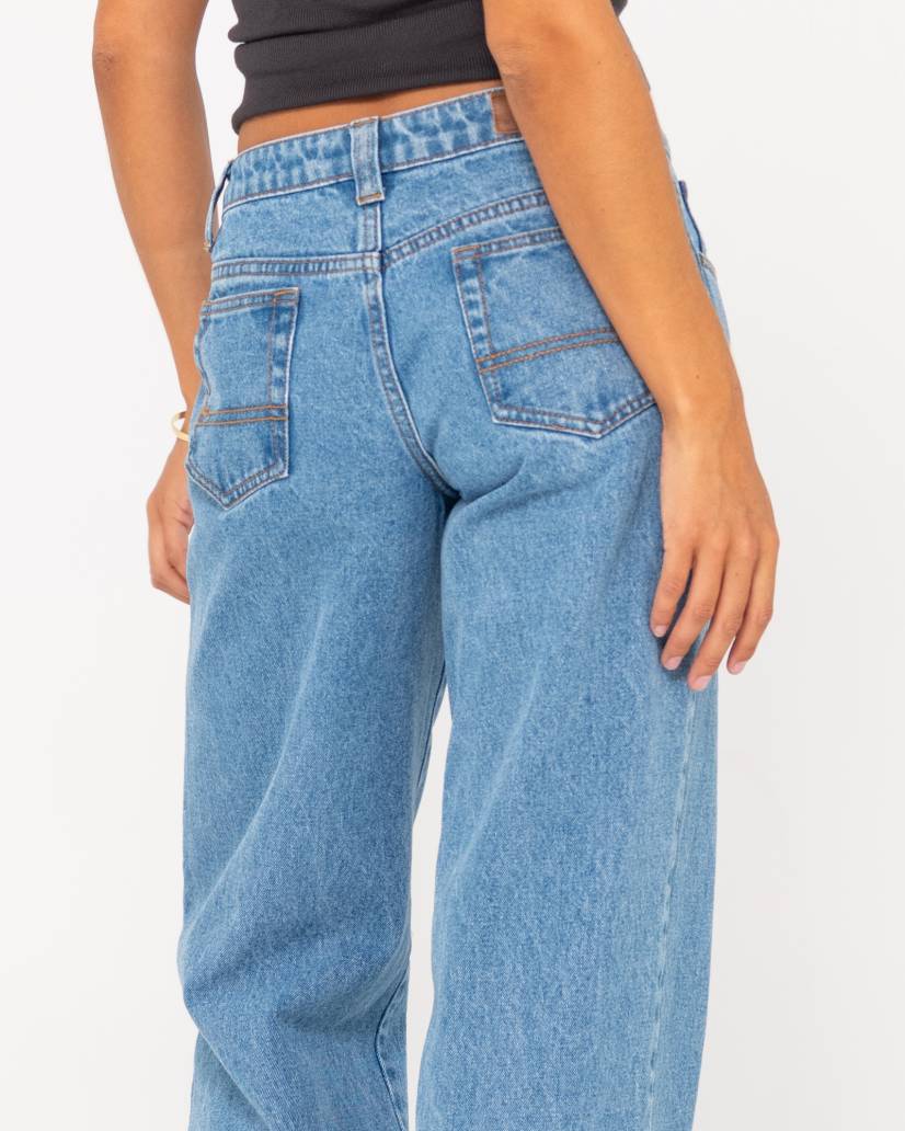 Low rise super wide leg denim