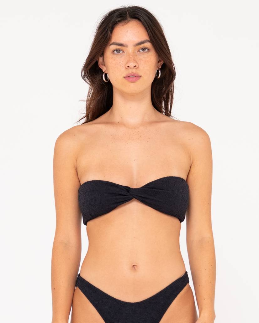 Sandalwood twist bandeau bikini top