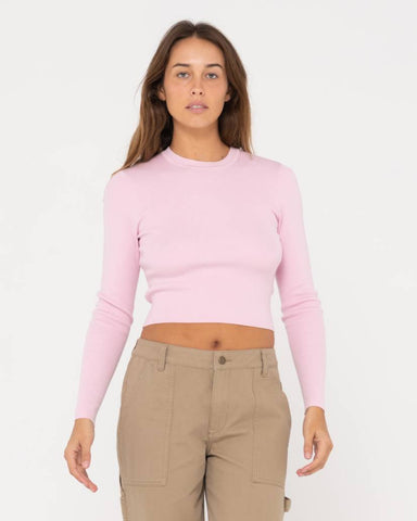 Amelia cropped long sleeve knit top