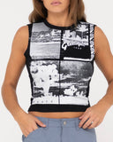 Rusty greetings slim fit sleeveless tank