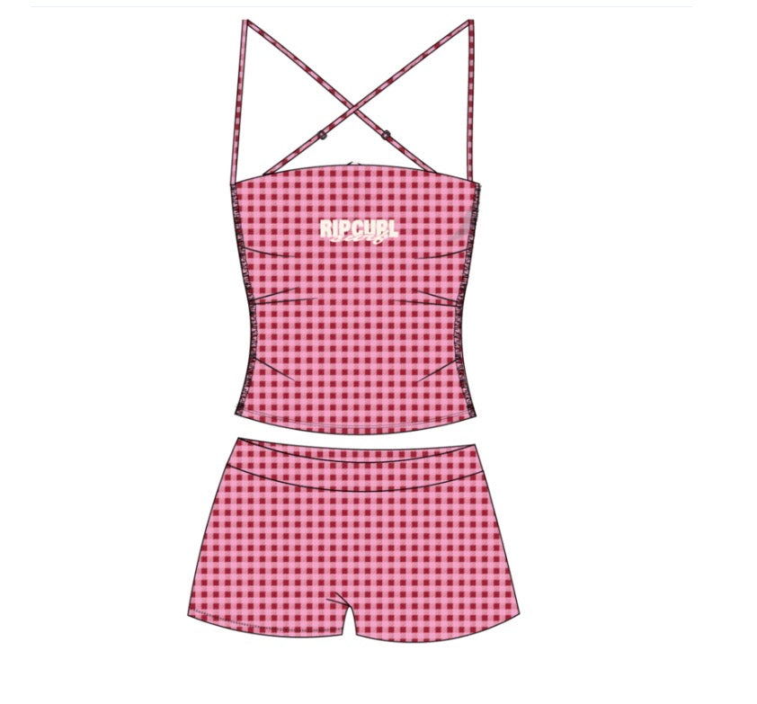 Girl Island Check Tankini Set