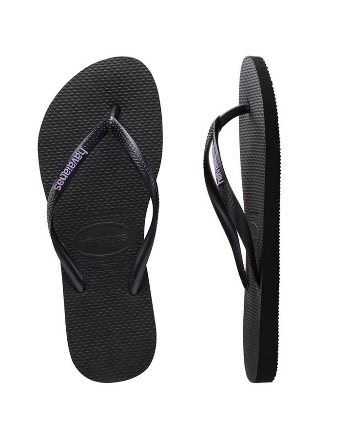 Slim rubber logo black/lilac