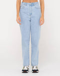 High straight mom jean