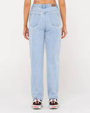 High straight mom jean