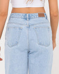 High straight mom jean