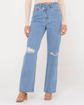 Chloe high wide straight leg jean