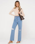 Chloe high wide straight leg jean