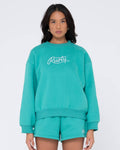 Rusty script oversize crew neck fleece