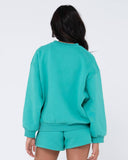 Rusty script oversize crew neck fleece