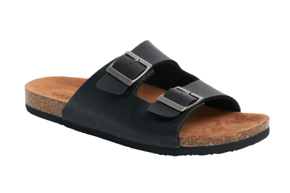 Duo slide black tan