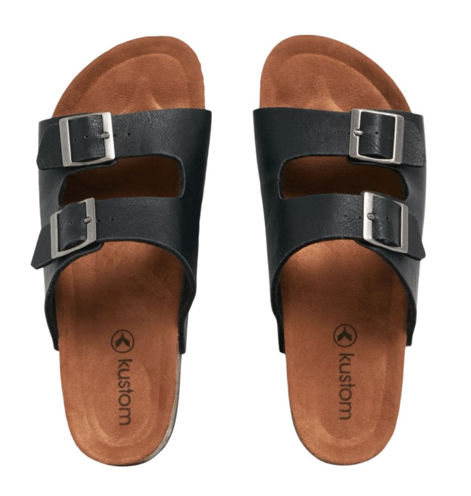 Duo slide black tan