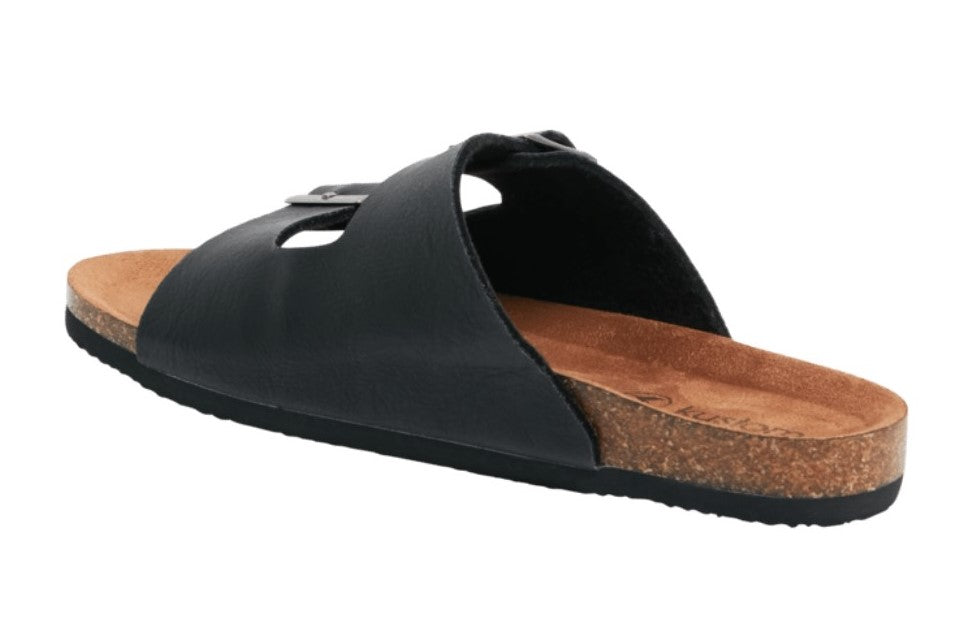 Duo slide black tan